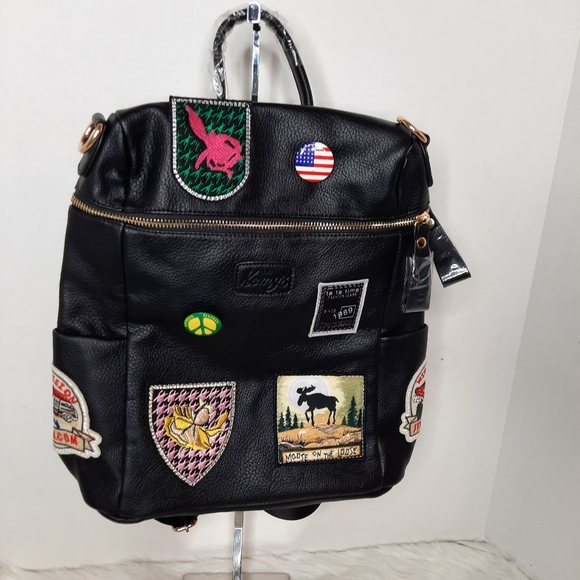 Kemys Leather Backpack with Patches - Picture 6 of 9